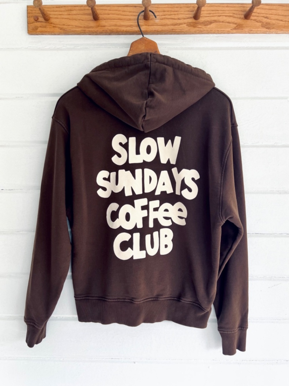 P & Co. England Brown Cotton Graphic Hoodie - XS
